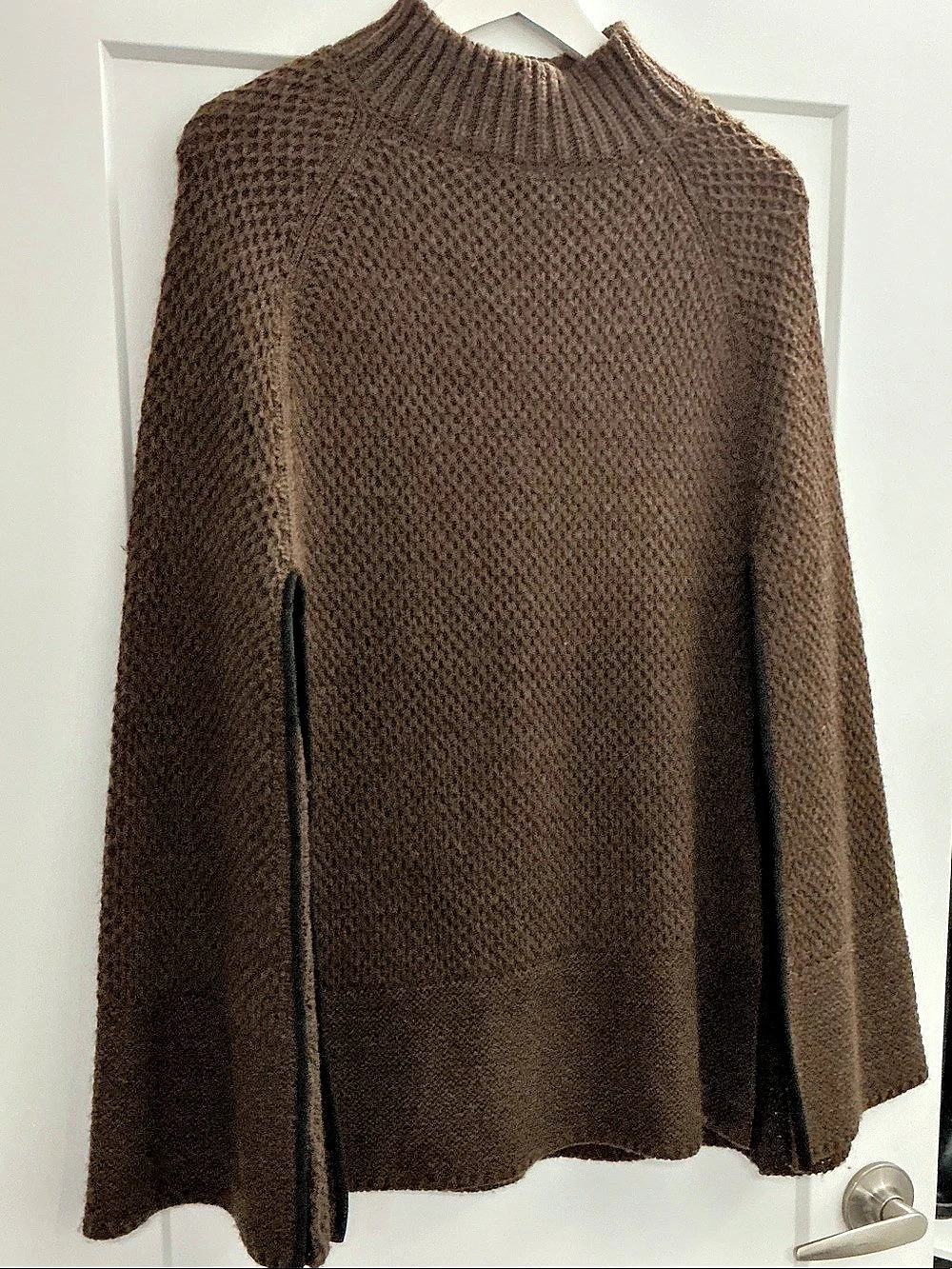 Lauren Ralph Lauren Brown Wool Blend Poncho Sweater